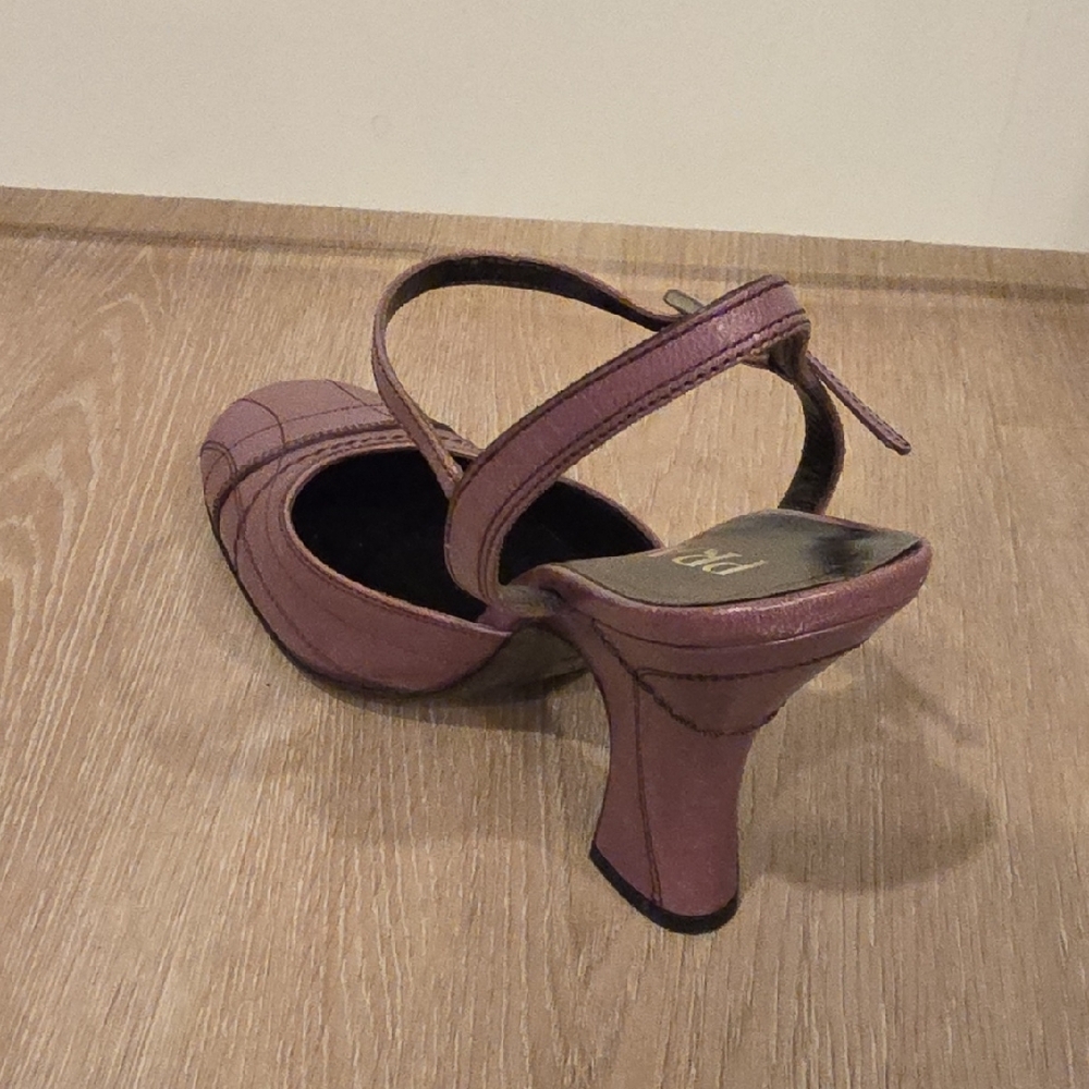 Prada Capretto Fume Petalo Decorative Stitch Mary Jane Pump Chunky Flair Heel - Picture 9 of 12